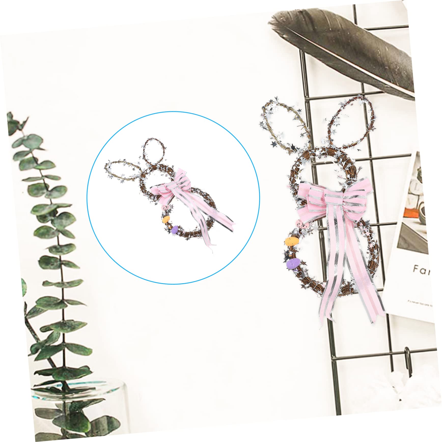 Amosfun 2 Pz Fiore Del Coniglietto Di Pasqua Figurina Decorazione Pulcino Peluche Decorazioni Turbinii Pendenti Di Pasqua Stamina Pasquale Ornamento Pasquale Rosa Rattan