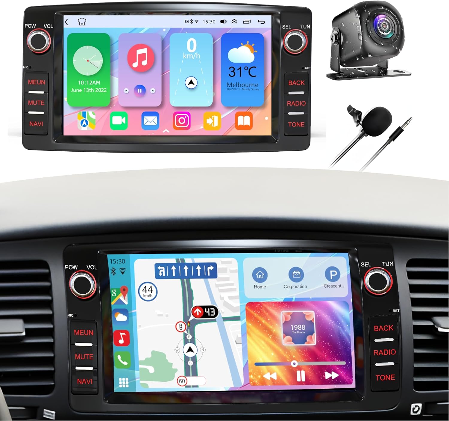 4+64G Android 14 Car Radio for Toyota Corolla E120 2000-2006 Support Wireless Carpaly&Android Auto, 7 Inch IPS Touch Screen, Android Stereo for Corolla with Bluetooth/WiFi/GPS/FM/SWC/Backup Camera