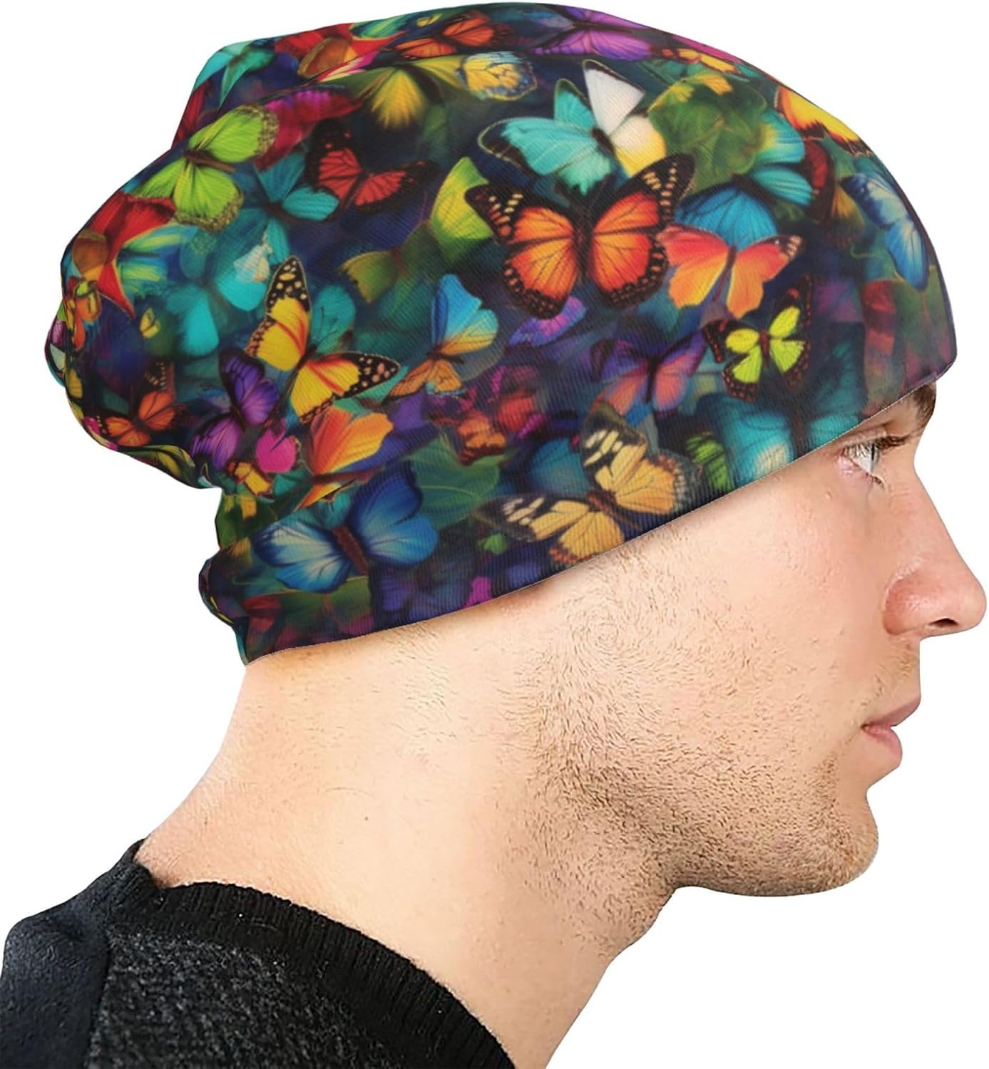 Cat Beanie Hat Chemo Headwear Slouchy Skull Sleep Cap for Women Men Winter Running - Image 5