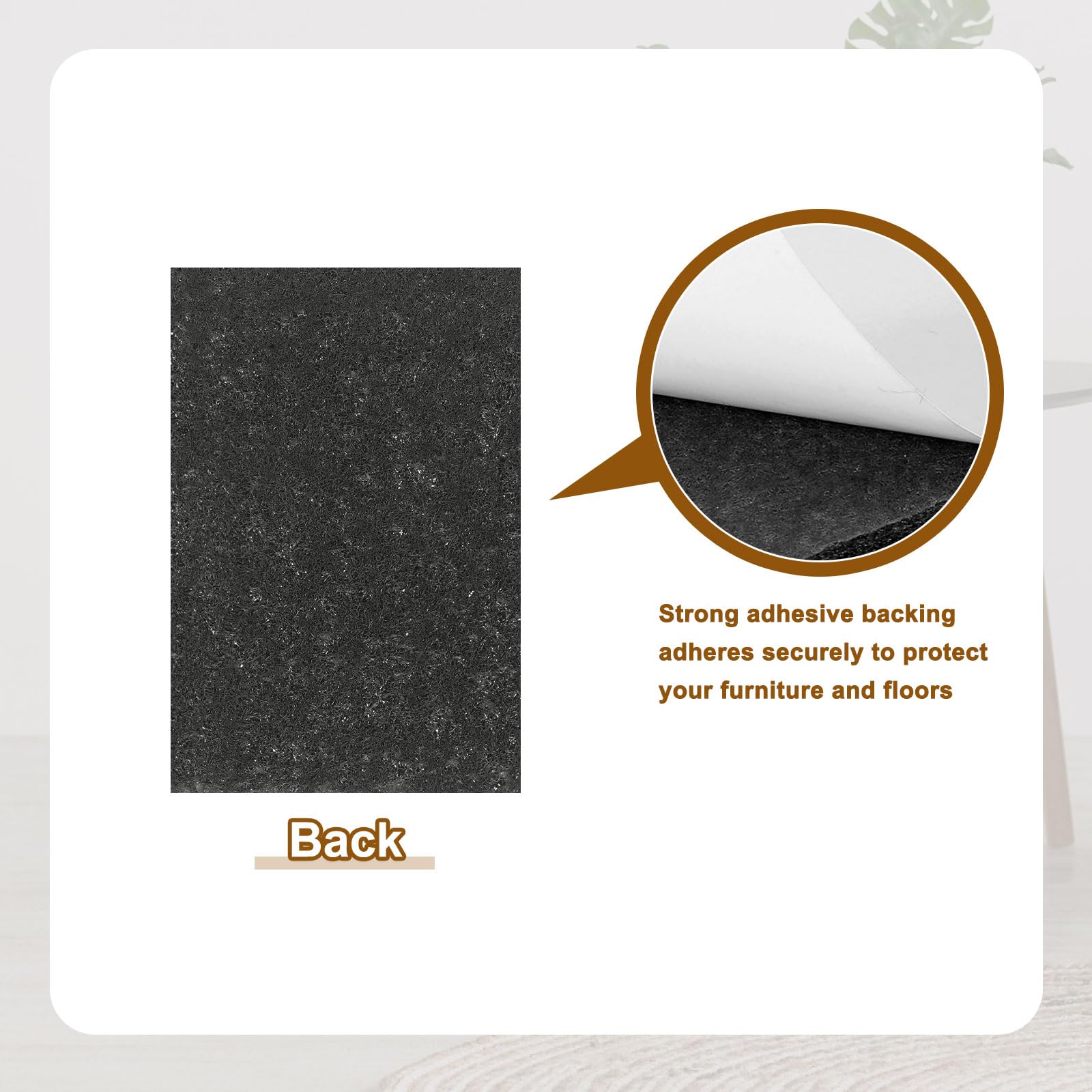 QUARKZMAN 6Pz Paraspiganti In Feltro Per Mobili 28 X 20 Cm Con Adesivo Nero | Antiscivolo, Antigraffio, Per Proteggere Pavimenti In Legno