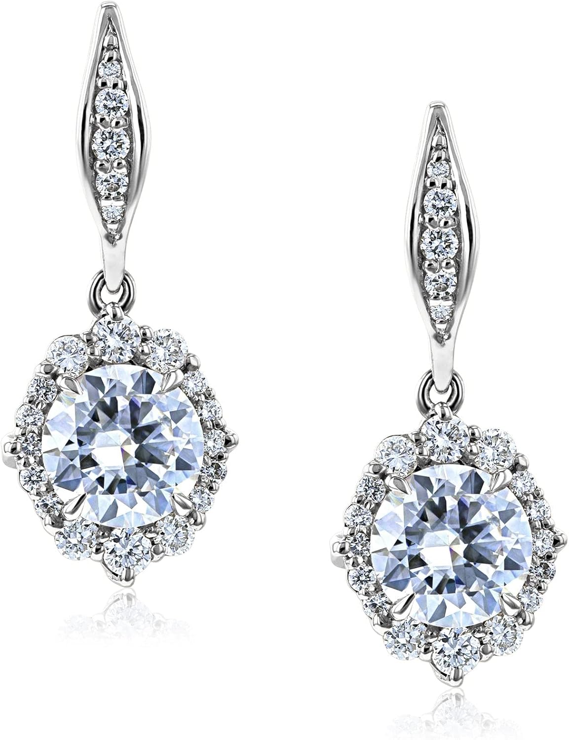 Kobelli Lab Grown Diamond Round Moissanite (GH/VS) Raphaela Earrings 14K Gold