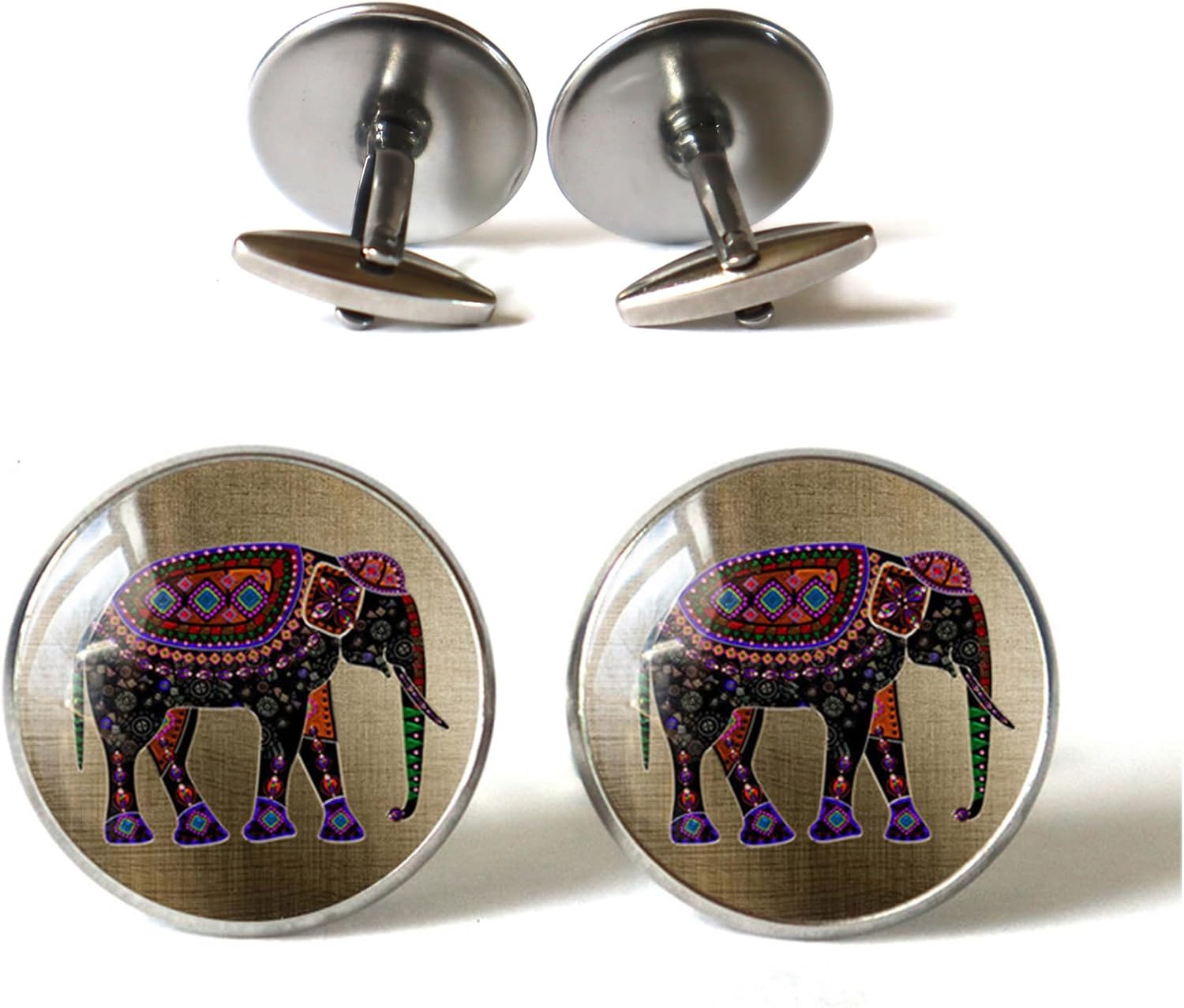 animal cufflinks, elephant cuff links, wood cufflinks, cufflinks for men