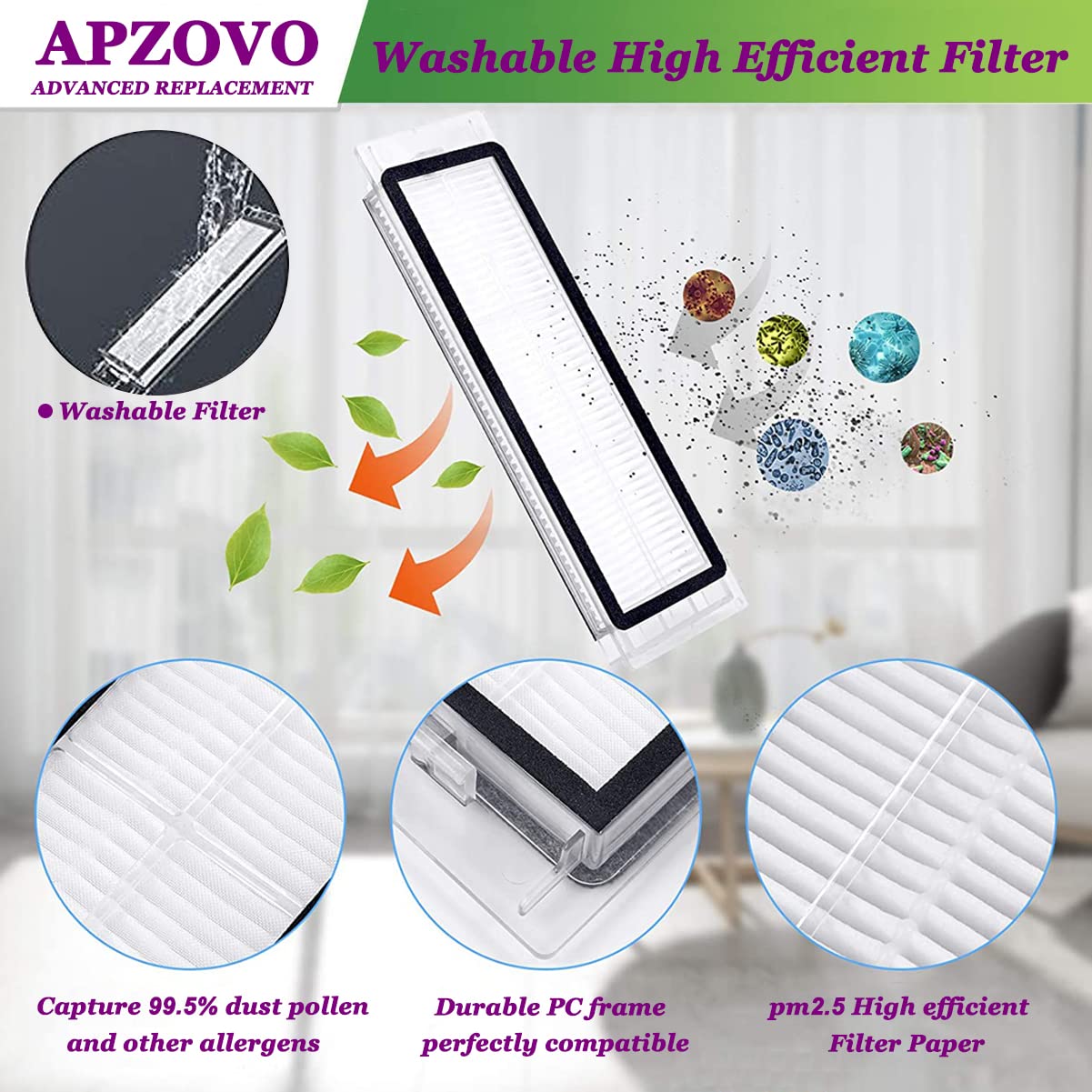 Roborock S5 Kit Filtro E Spazzola Per Roborock S6, S6 MaxV, S5 Max - Foto 3