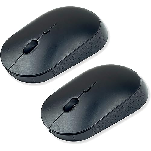 Wireless Mouse 2 Pack, Slim 2.4G Optical Silent Computer Mouse with USB Receiver, 3 Levels DPI Cordless Mice for Laptop Chromebook PC,Black Windows MacBook, Black