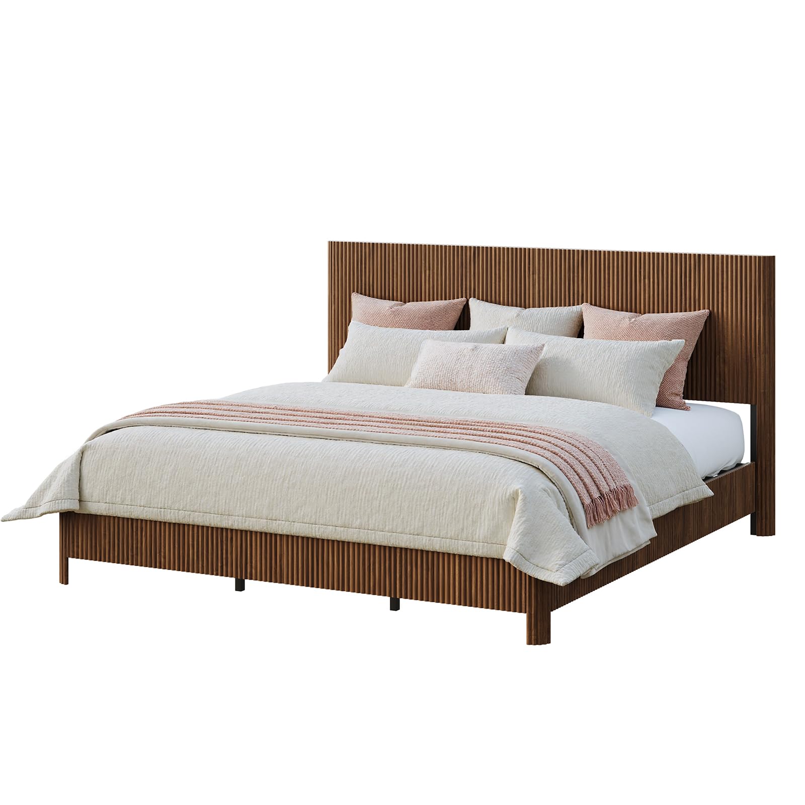 Evermagin Walnut King Bed Frame