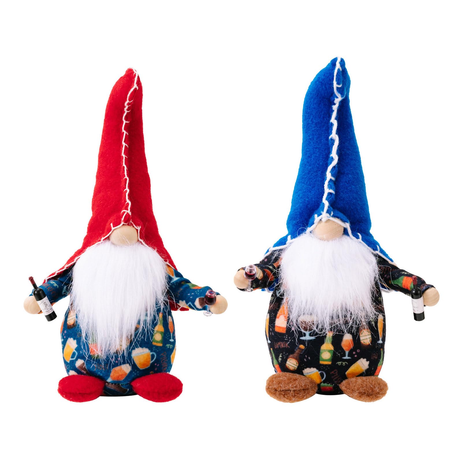 Tsophreniq 4th of Julys Patriotics Gnomes Decors Plush Elfes Veterans Memorials Day Gift, Fourth of Julys Independences Day Ornamet Wine Glass Plushie Ornamet