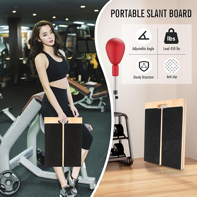 Tabla Inclinada Ajustable para Estiramiento de Pantorrillas - Madera Portátil miniatura 7