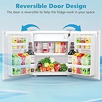 Vista 4 de 1.6 Cu.ft Mini Fridge with Freezer, Compact Single Reversible Door Refrigerator, Adjustable Thermostat, Ultra Quiet, Energy Efficient for Office