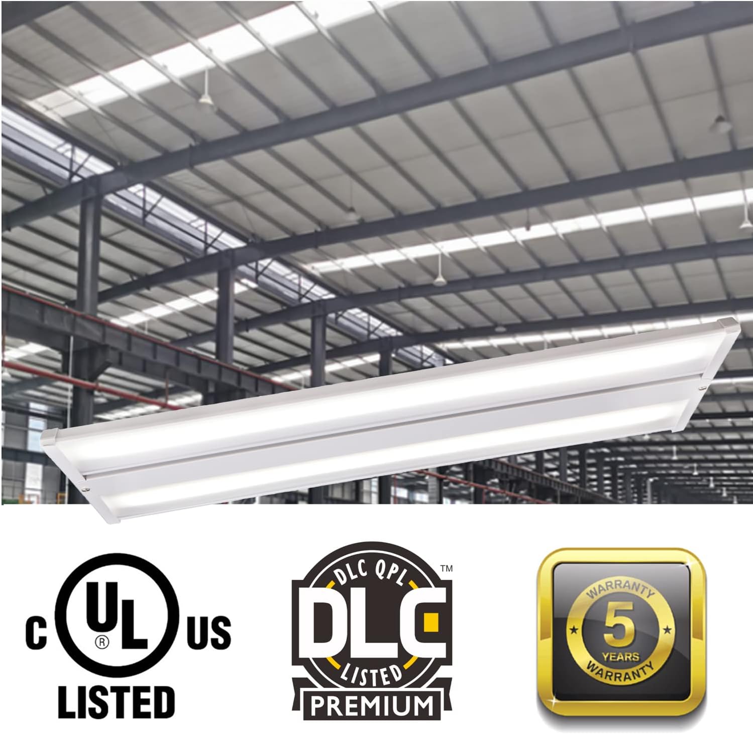 165W LED Linear High Bay Light Fixture, 2FT 22280LM(135LM/W) 5000K Daylight LED Workshops Light,100-277V, 0-10V Dimmable UL Warehouse Lighting for Exhibition hall, Supermarkets, 5 Years Warranty