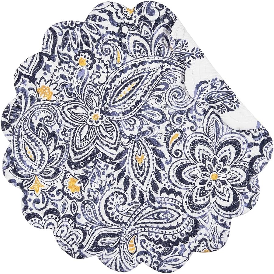 C&F Home, Set of 4 PCS Round Placemats,Serena