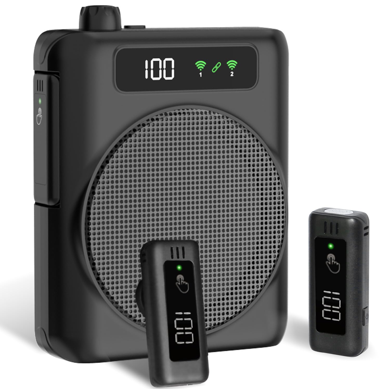 Amplificateur de Voix Portable sans Fil avec Microphone Cravate Rechargeable pour Enseignants, Guides, Entraîneurs