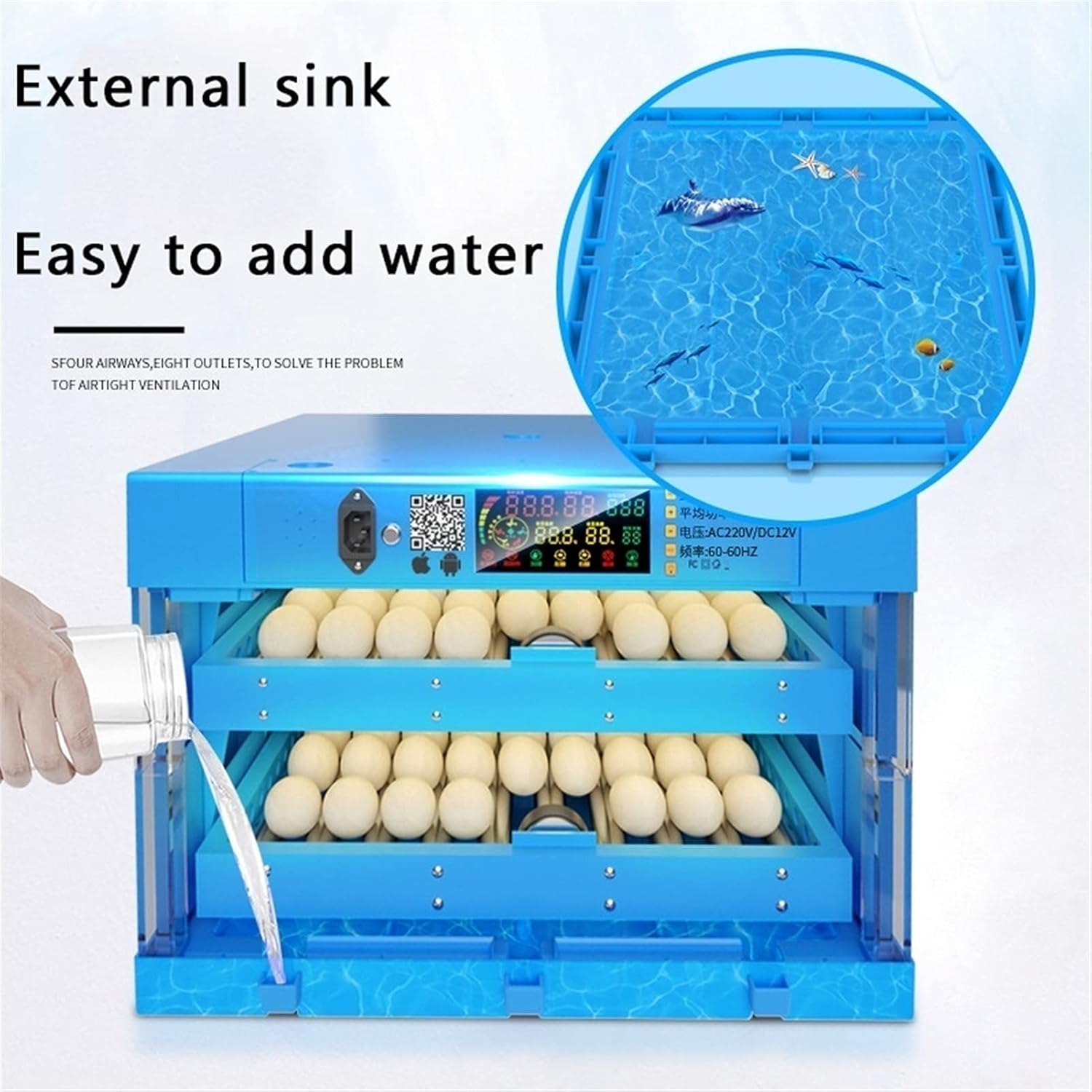 Egg Incubator Incubators for Hatching Eggs 320 Eggs Digital Incubator Home and Lab Incubator with Automatic Egg Turning Turner for Hatching Chic Hatching Chicken Duck Goose Quail Eggs Brooder