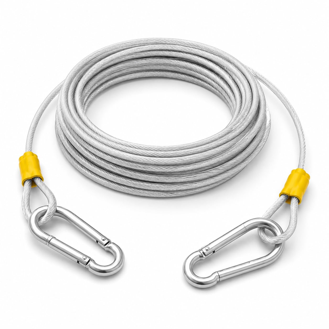 15 Meter (4mm) Stainless Steel Large Size Clothesline Wire Rope with Hooks, PVC Coated Heavy Duty Rustproof Portable Clothes Laundry Drying Cable Rope for Balcony, Garden Uses (WHITE,50 Feet)-image-35