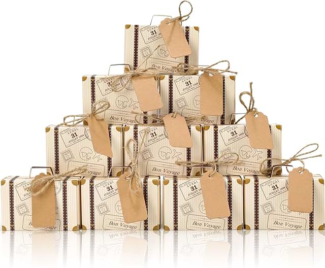 VGOODALL 50PCS Mini Suitcase Party Favor Box, 3