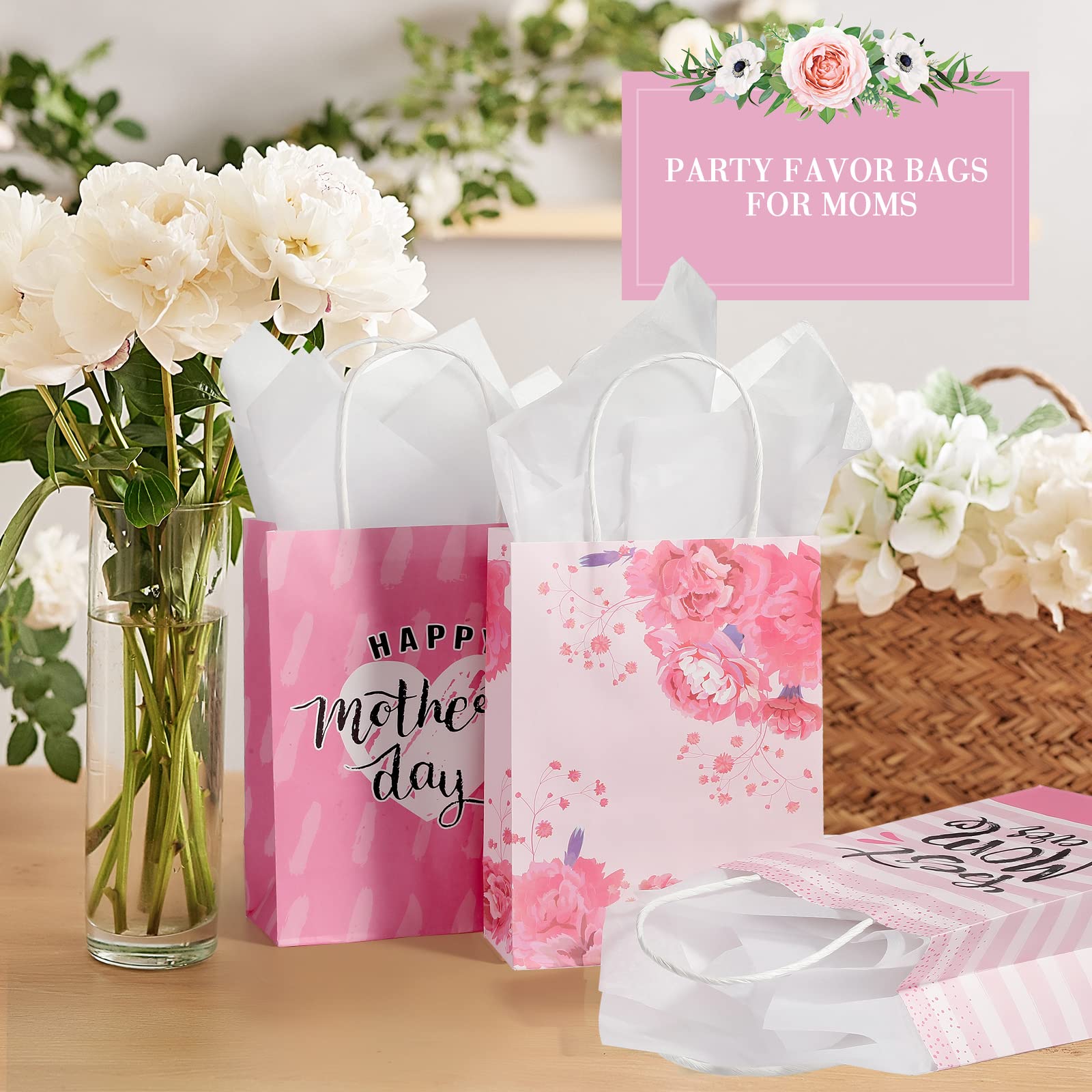 30 sacchetti regalo a tema festa della mamma, confezioni regalo