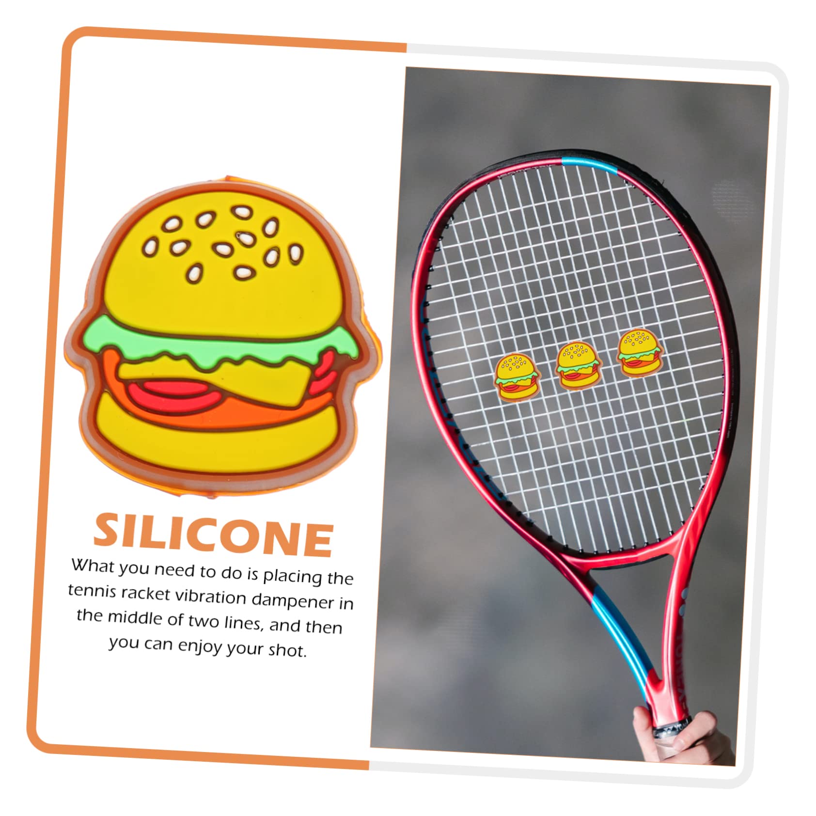 Sosoport 12 STK Stoßdämpfer für Tennisschläger Racket Dämpfer Tennis-Absorber-Dämpfer Vibrationsdämpfer für Tennis Tennisgeschenke für Männer Tennis Stoßdämpfer Pizza Lebensmittel Werkzeug