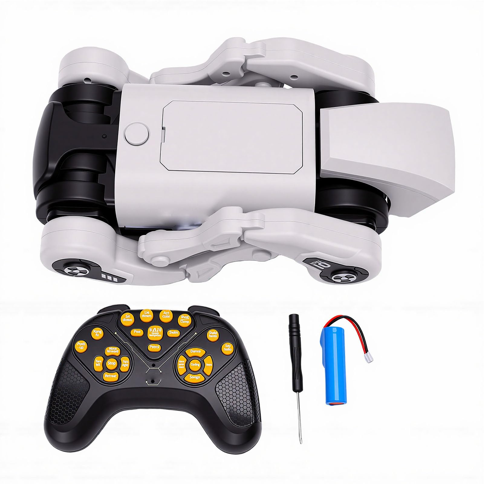JTLB Perro Robot Controlado por Voz AI, Mascota Electrónica Programable Interactiva con Control Remoto, para el Aprendizaje de Codificación de Niños
