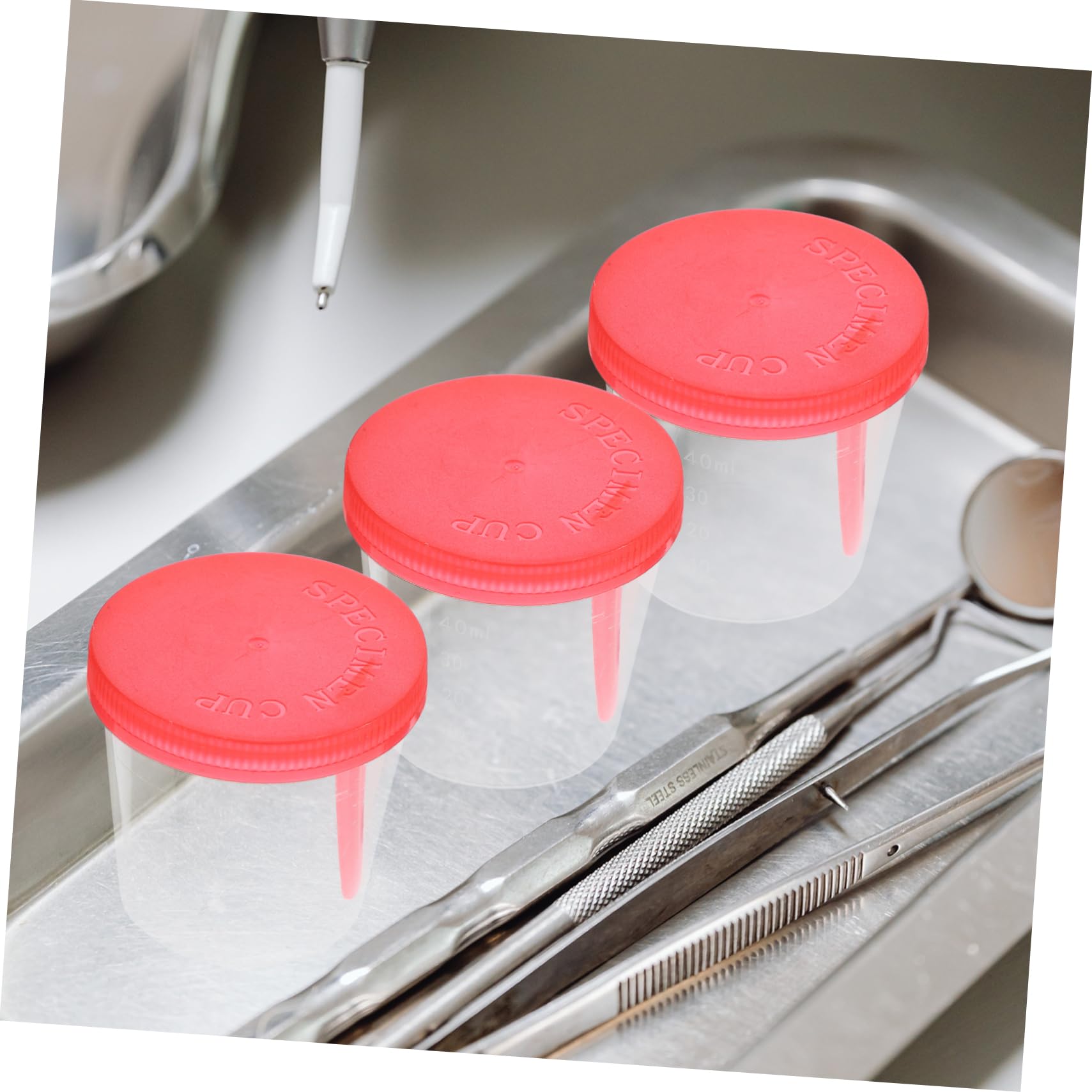 HEALLILY 40ml Measured with Lid Disposable for Stool Phlegm Cytology Simple and Reliable Sample Container Random Color