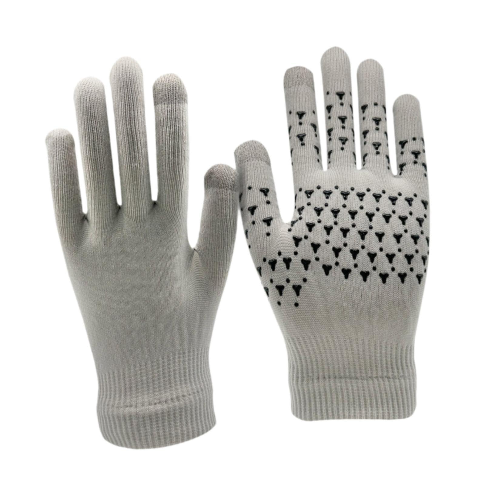 Yiju Sports Gloves for Men Women Touchscreen Lightweight Breathable Nonslip Biking Gloves Warm Mittens for Running Fishing Skating, Gray