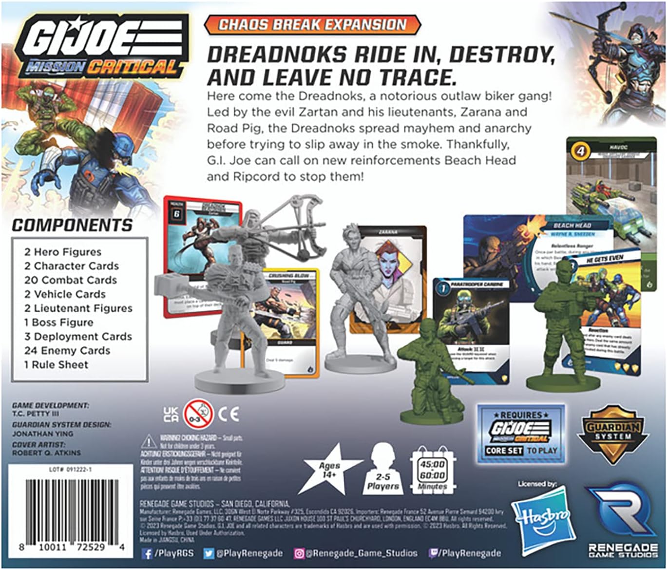 Renegade Game Studios G.I. Joe Mission Critical Expansion: Chaos Break Dreadnoks RPG, New Heroes, 2-5 Players, Ages 14+
