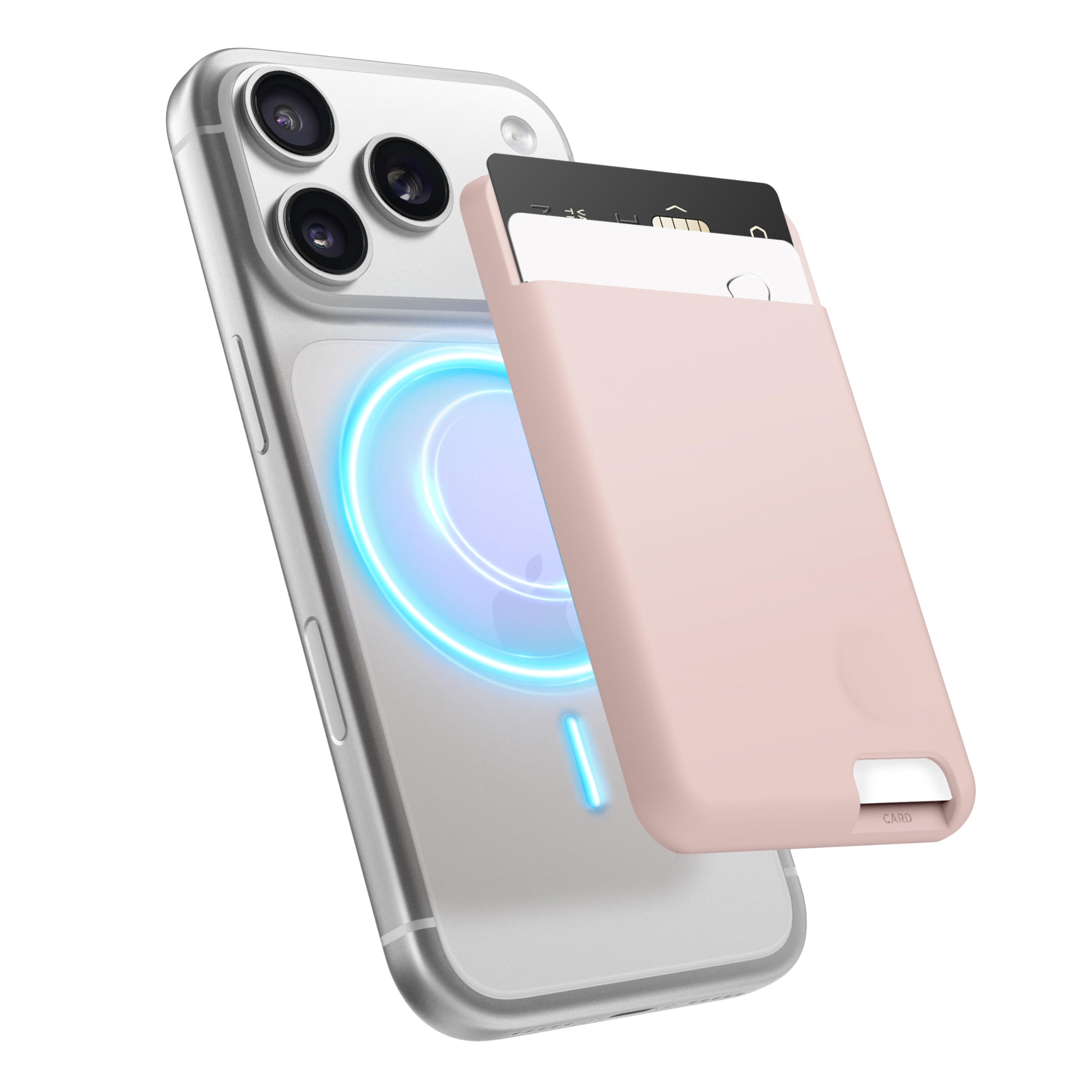 elago Cartera Tarjetero Magnético-​2 Tarjetas Compatible con MagSafe, iPhone 17/​16/​15/​14/​13/​12 - Cartera Segura para Teléfono, Larga Duración, Protección contra Arañazos y Daños (Rosa Arena)