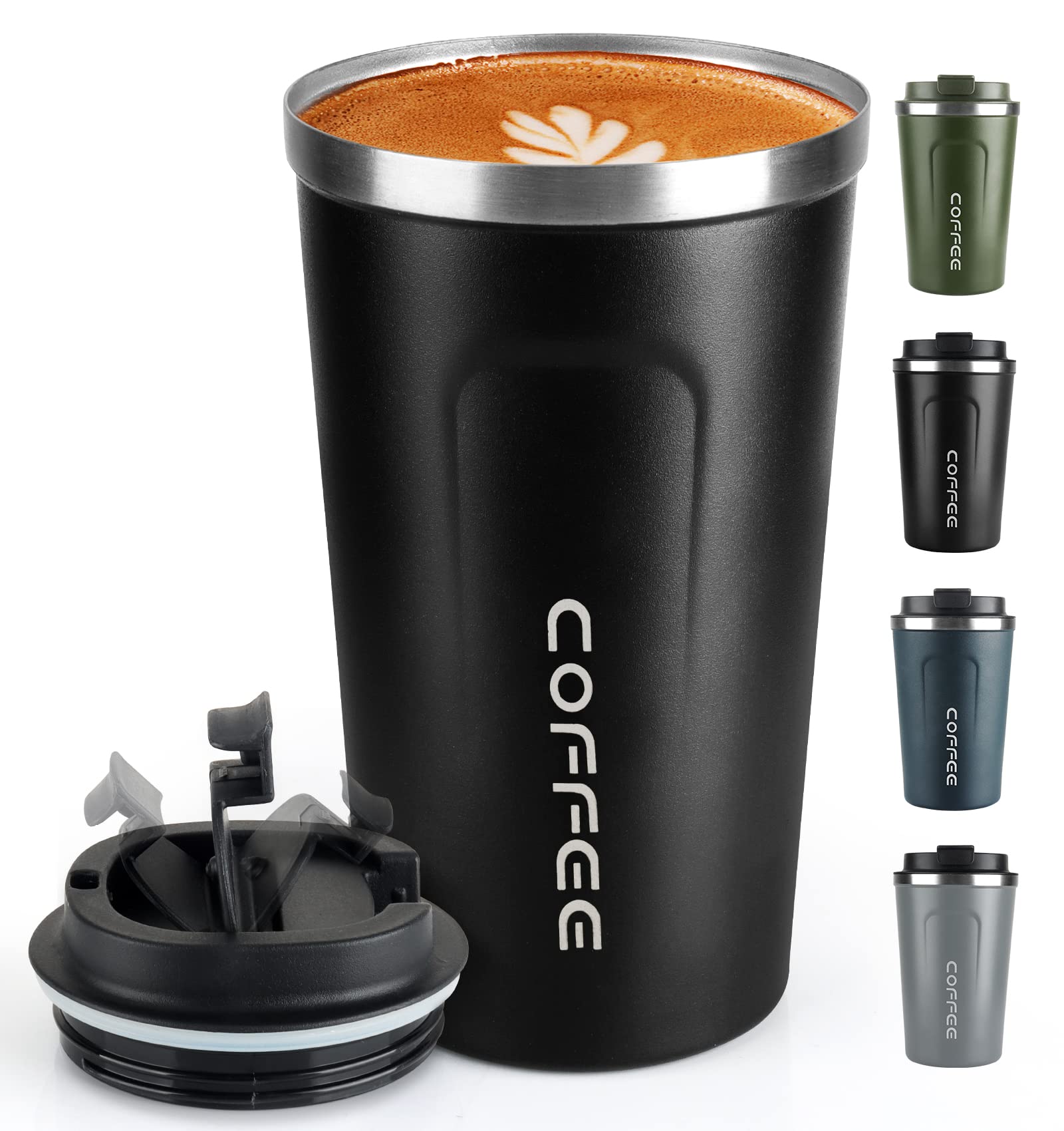 RNGODO Coffee Mug 17oz - Insulated Travel Mug Spill Proof with Leakproof Lid Vacuum Stainless Steel Travel Coffee Mug Water Tumbler to GO, Reusable Coffee Cup for Men and Women for Hot & Cold Drinks