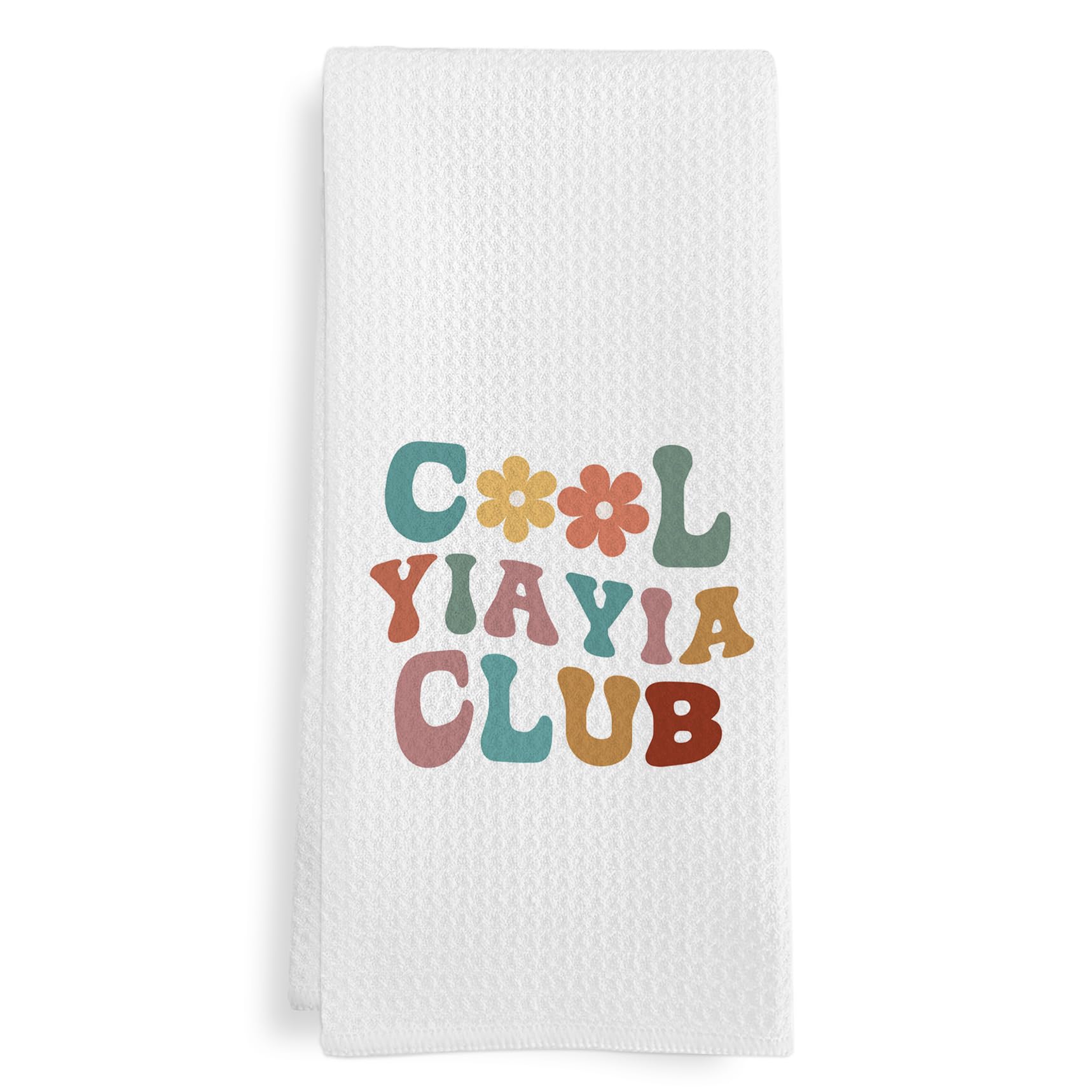 Yiayia Gifts Kitchen Towels, Mothers Day Birthday Gift for Grandma, Funny Gifts for New Grandma, Cool Yiayia Club Hand Towel Tea Towels for Bathroom Kitchen,16x24 Inches