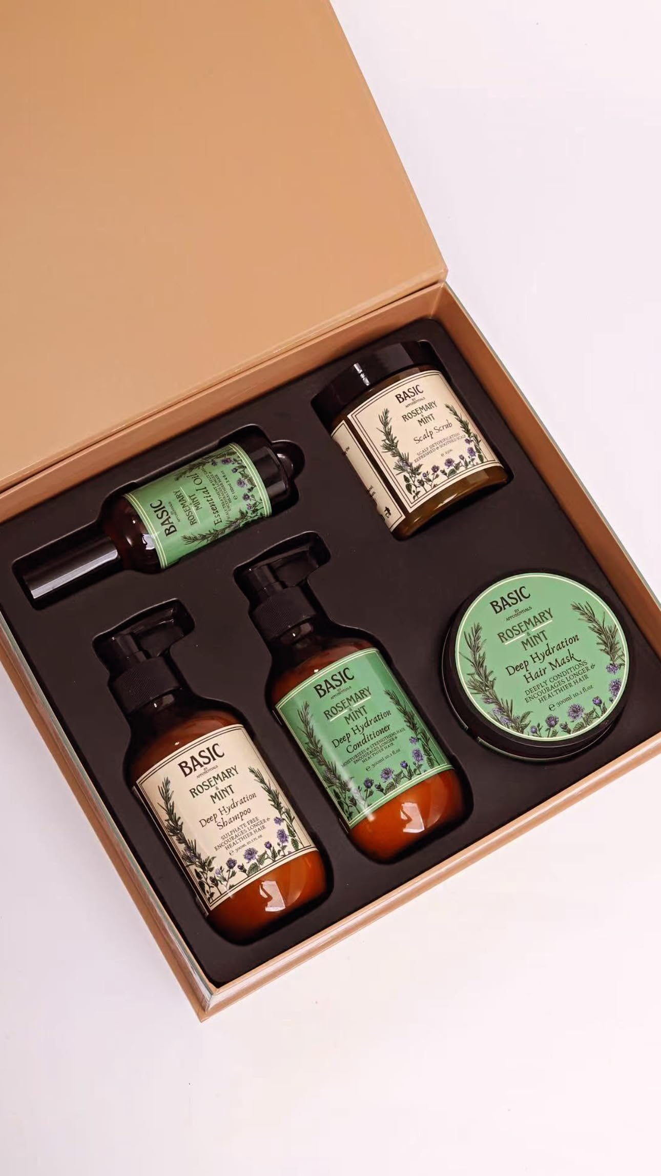 Affosentials 5-Step Rosemary Mint Hair Care Set, Clear, 260 ml (Pack of 5) - Image 4