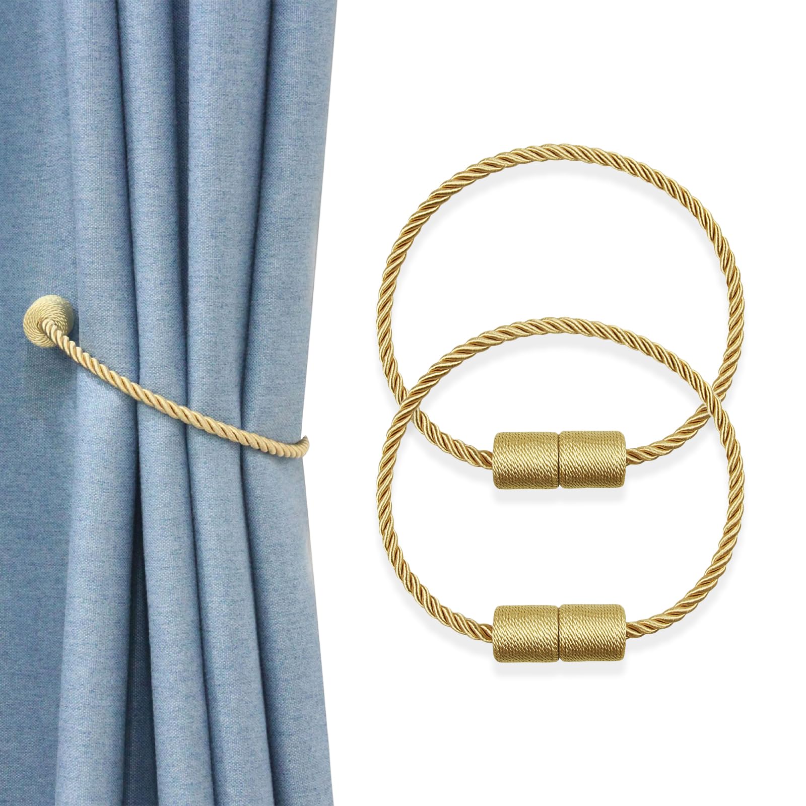 Embrasses de rideaux magnétiques cylindriques au design doré CHENGZI