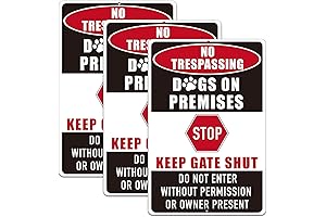 Zonon Beware of Dog Dog Sign, No Trespassing Metal Sign, Keep Gate...