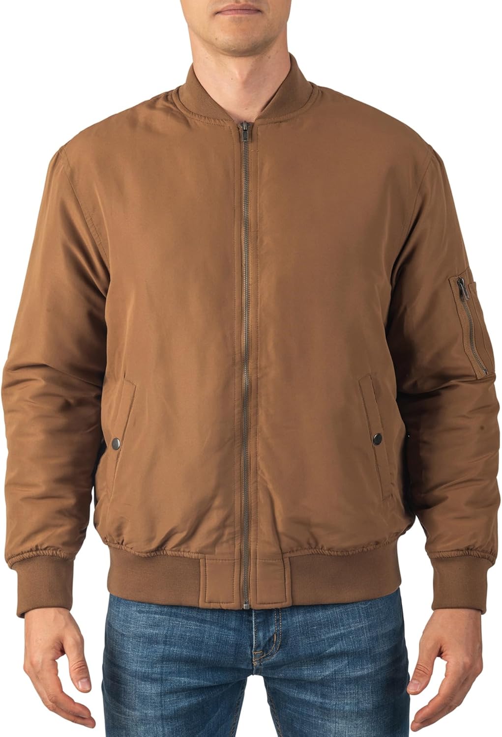 Alpine Swiss Damon Mens Bomber Jacket Warm Quilted Flight Jacket with Pockets Windbreaker Casual Layering Versatile Outerwear