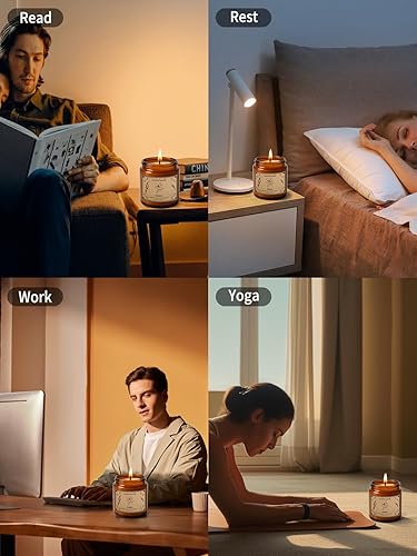 Miniatura 5 de Velas perfumadas para el hogar, vela perfumada en tarro grande de 16 onzas, vela de cera de soja de jazmín con 100 horas de tiempo de combustión,