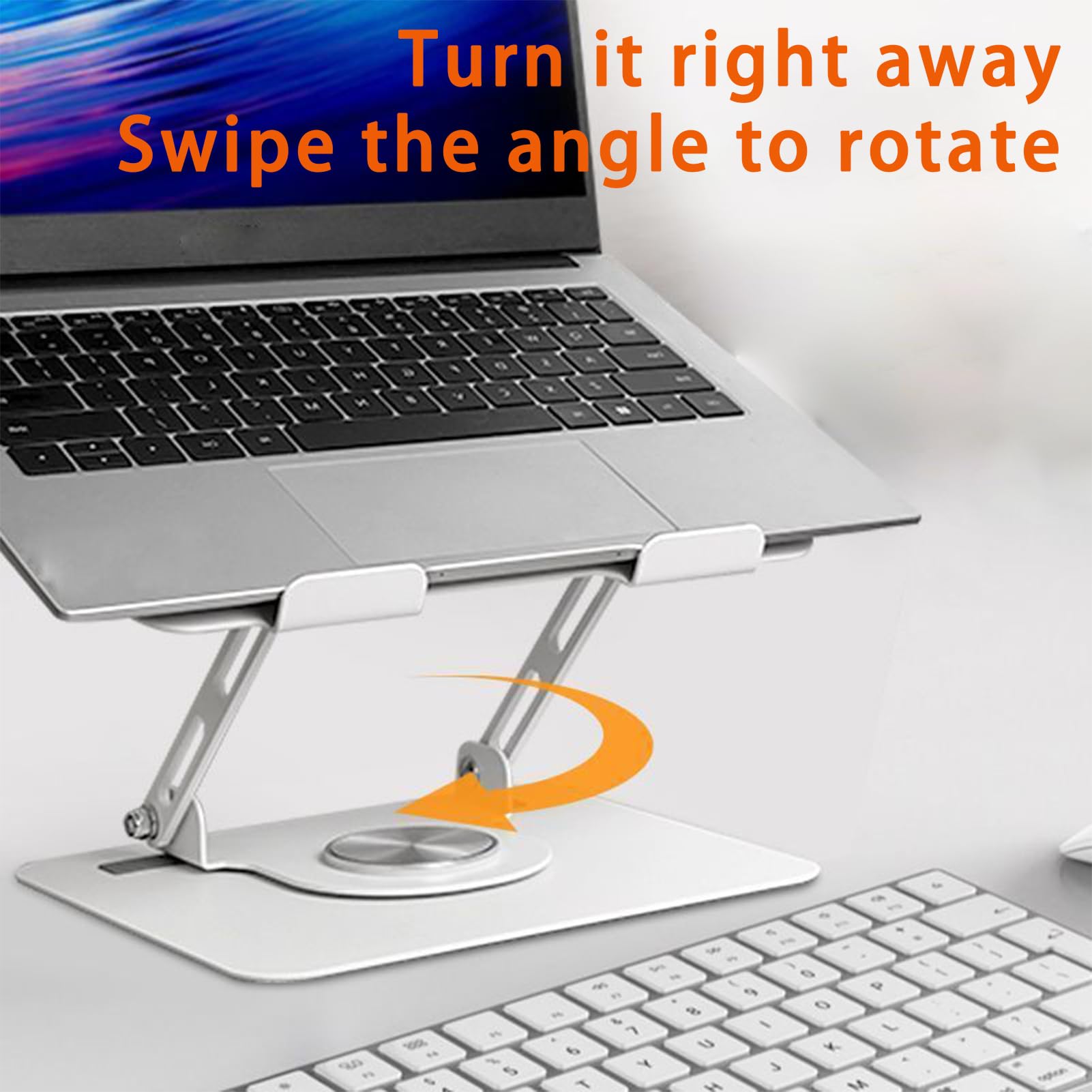 Supporto Laptop Ergonomico Portatile Regolabile a Rotazione 360° Ergonomico | Rialzo per Notebook Libri Computer Regolabili Pieghevoli Portatili per Lavoro Studio Camera da Soggiorno