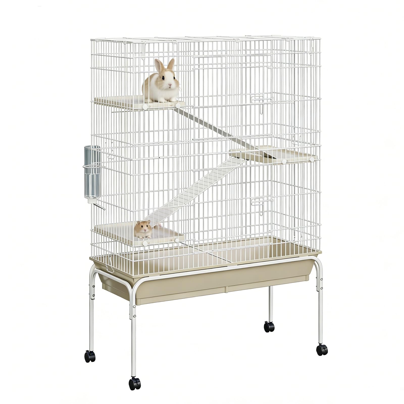 Photo 1 of **COLOR DIFFERS (BLACK) / STYLE SLIGHTLY DIFFERS FROM STOCK*** Guinea Pig Cage Kit, Small Animal Cage with Hay Holder, Water Bottle, Food Bowl, Metal Pet Habitat for Hamster, Chinchillas, Guinea Pigs, Rabbit, Squirrel, Gerbil