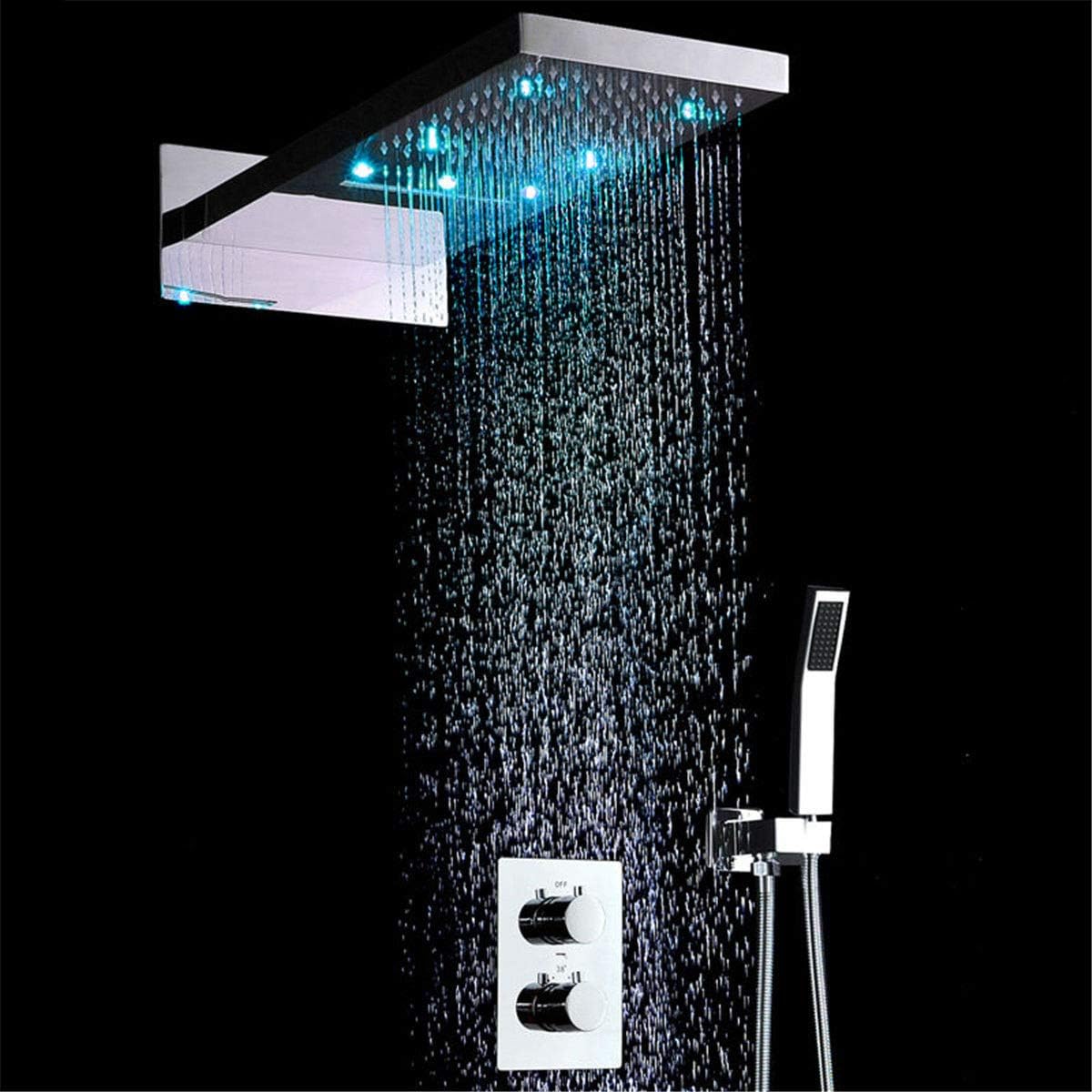 HKHFHW Luxe Douches luxe 22 led douchekop Waterbesparende douche