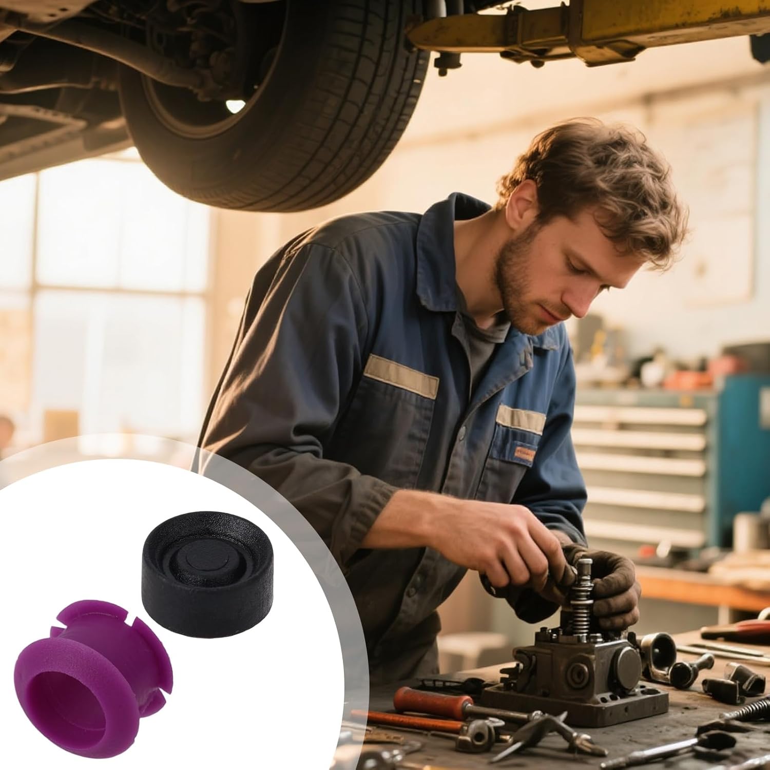 141607 Transmission Gear Shift Cable Bushing Linkage Repair Kit, Shift Bushing with Install Tool for 2012 Kia Optima Nissan Frontier Mazda Mitsubishi and More Car Automotive Bearing