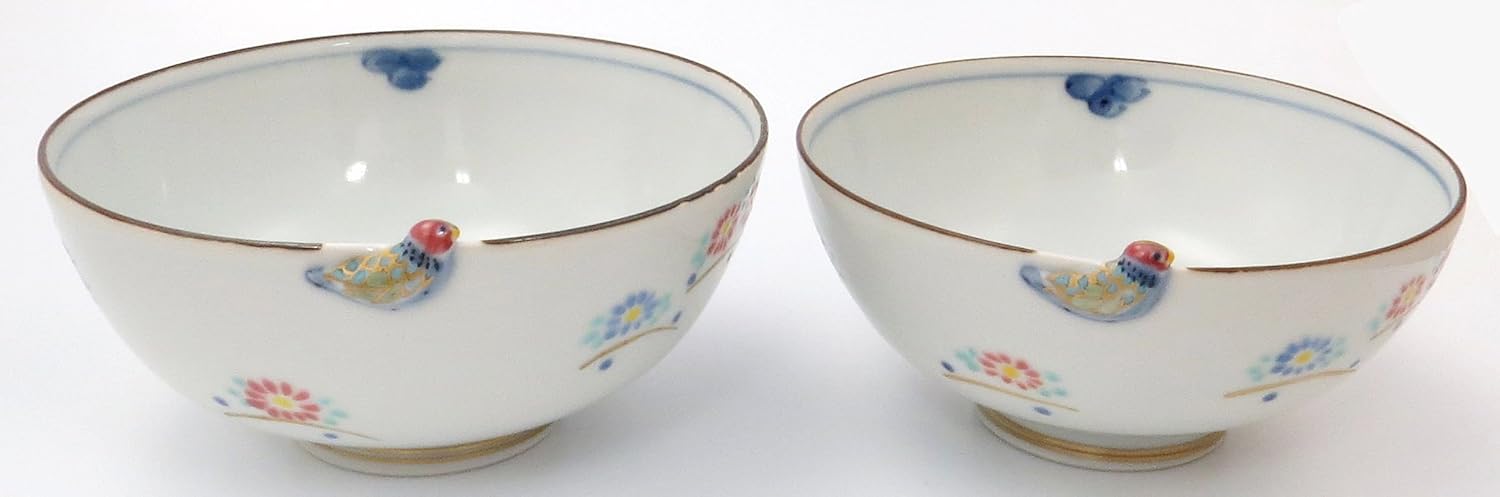 Maeken Kyoto Kiyomizu-yaki Shiho kilns set green bird B5-5