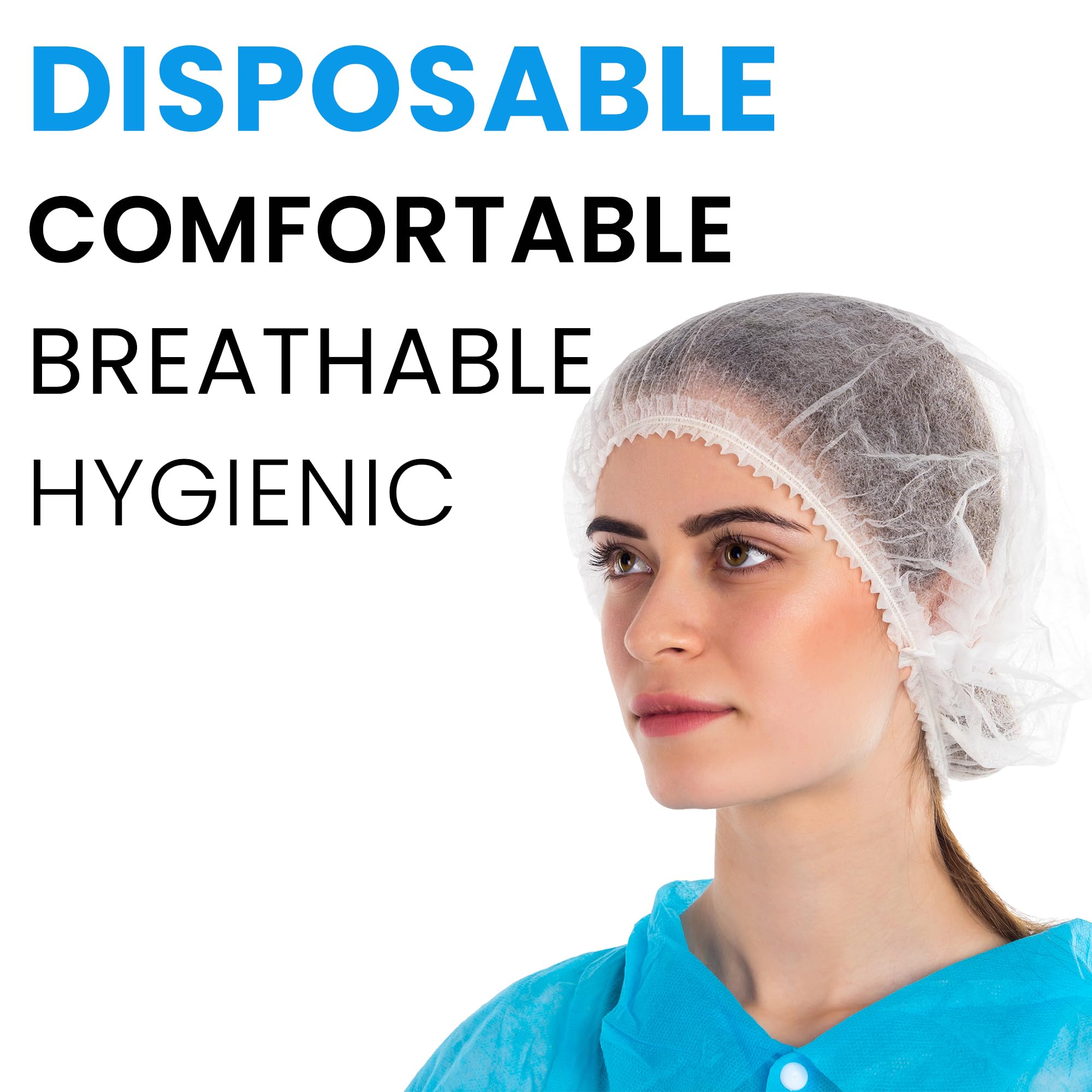 Cleaning Disposable Bouffant Cap 24 Inch, Hair Nets For Food Service