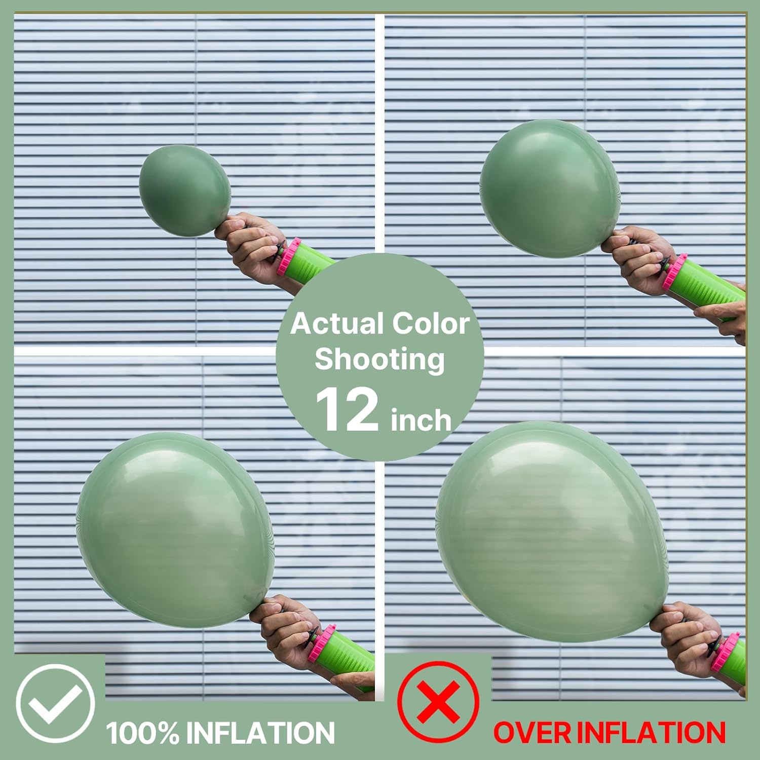 PartyWoo Dusty Green Balloons 100 pcs Different Sizes of 18 12 10 5 Inch Matte Sage Olive Boho Green Eucalyptus Latex Balloon Arch Kit Garland for Wedding Baby Shower Party Decorations Green-F03 - Image 3