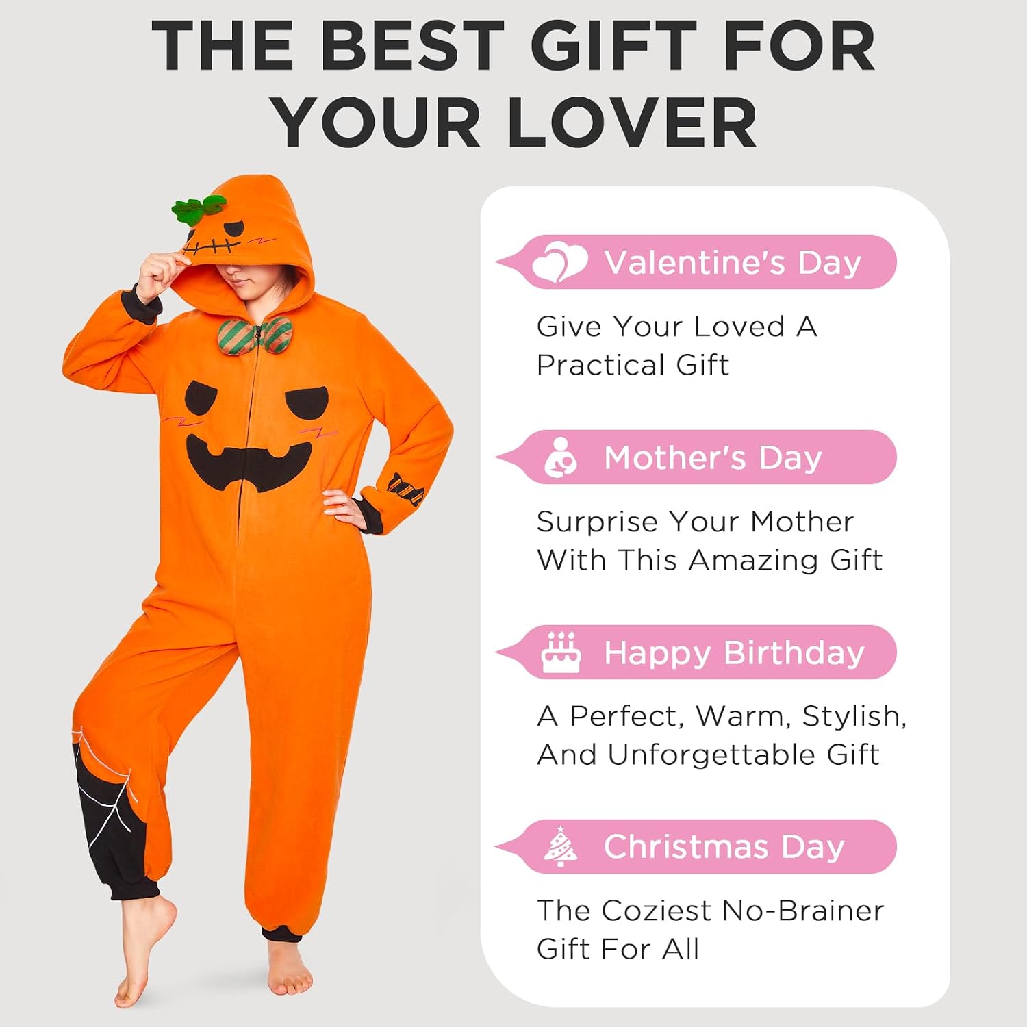 Adult Onesie, Halloween Animal Costume, Unisex Cosplay One-Piece Pajamas | 3D Animal Hooded Jumpsuit, Flannel Fabric, Zipper Closure, Hip Zipper, Soft and Cozy, Machine Washable