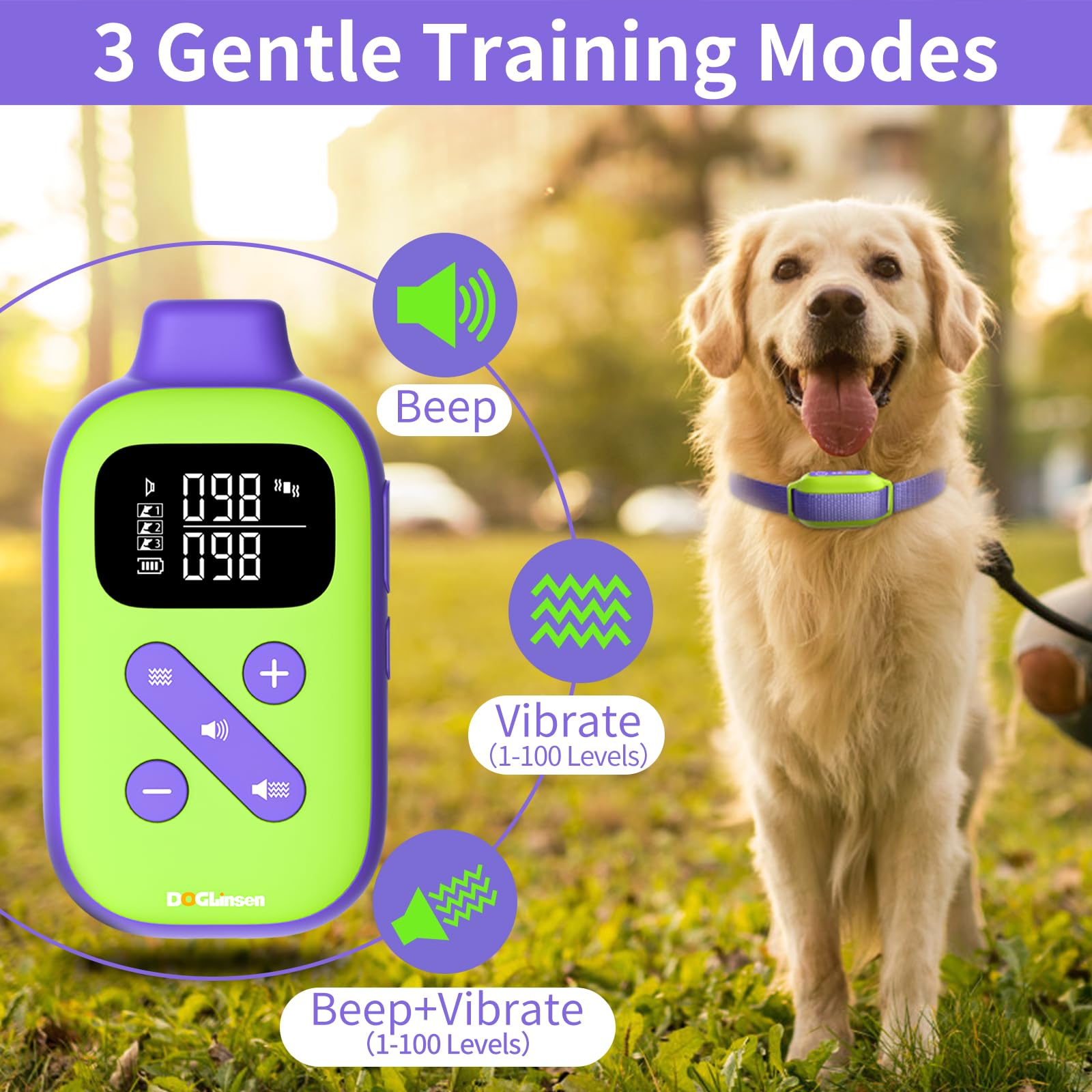 Dog Bark Collar No Shock Dog Training Collar, Vibrating Dog Collar