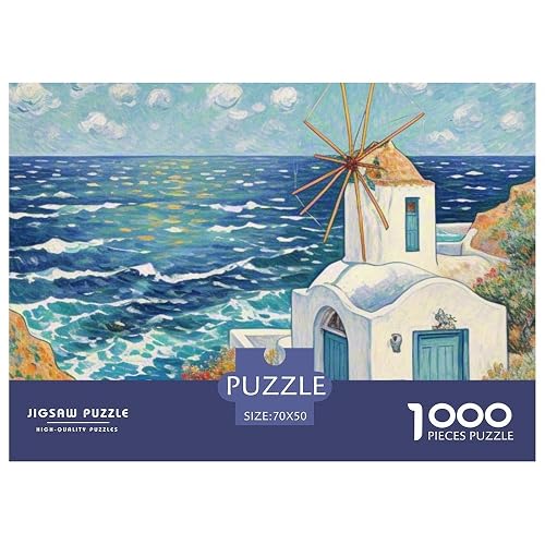 Molino de Viento 1000 Piezas Puzzle Arquitectura A Partir De 14 Años Desafiante Multicolor Decoración…