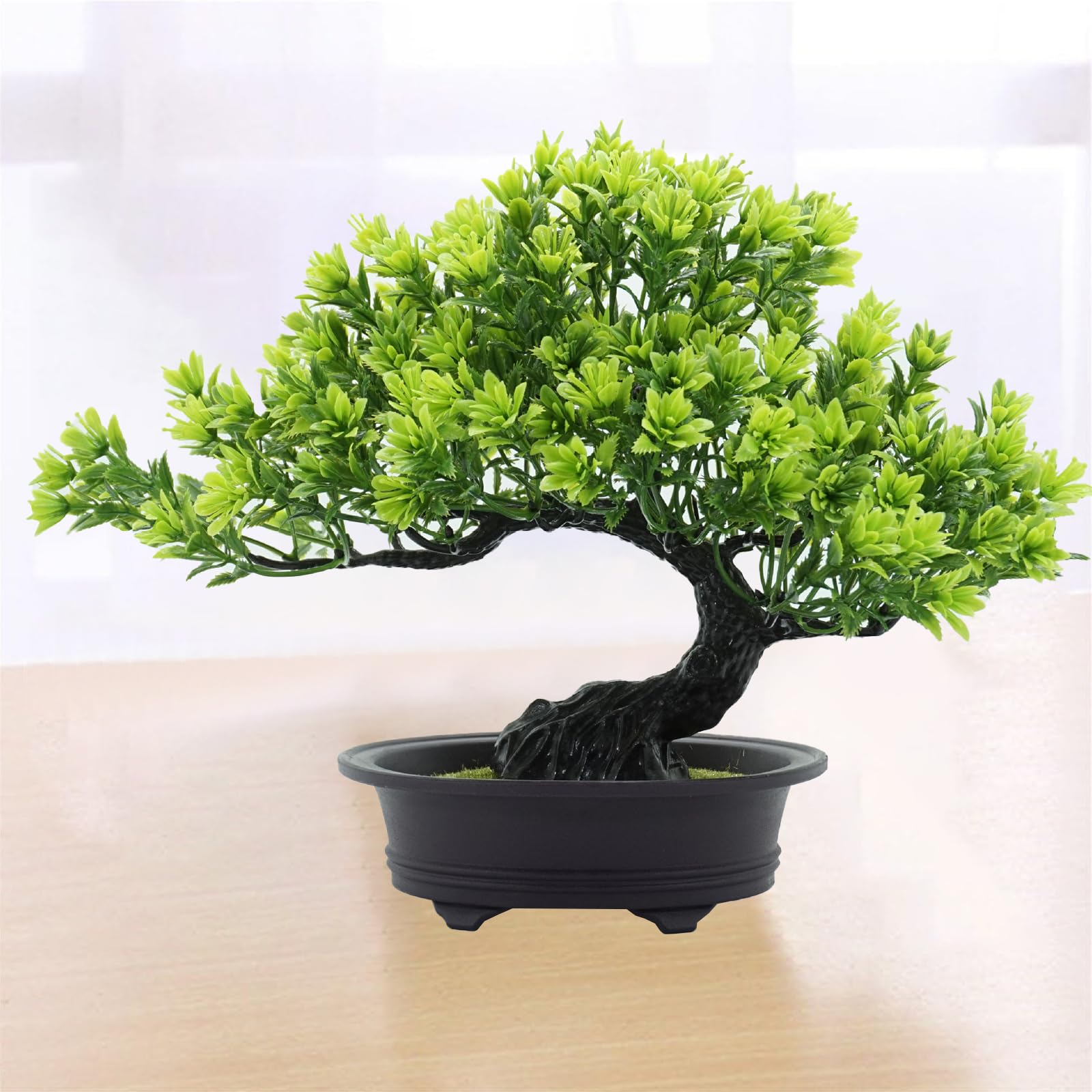 Eytzpto Artificial Bonsai Tree, Artificial Plants, 32 * 24cm Indoor Small Fake Plant Decoration with Pots for Home Decor Indoor Bookshelf Office Desk Bathroom Farmhouse Decor