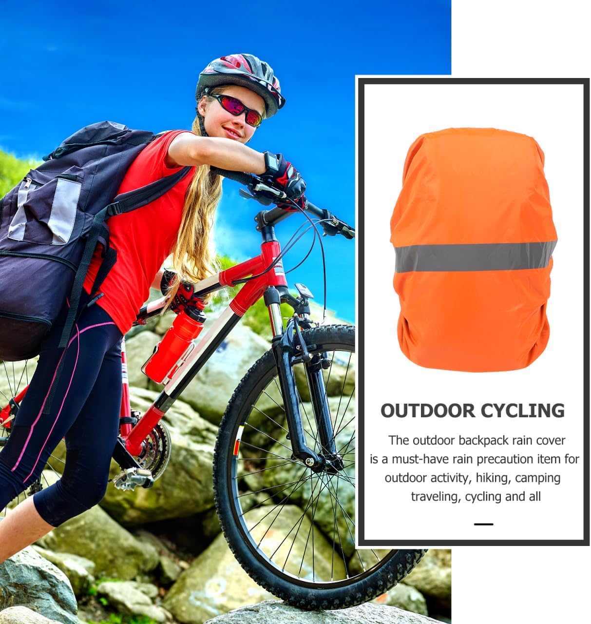 Milisten Reflective Backpack Rain Cover Waterproof Dustproof UV Protection Elastic Fit for Hiking Camping and Cycling High Visibility Outdoor Gear