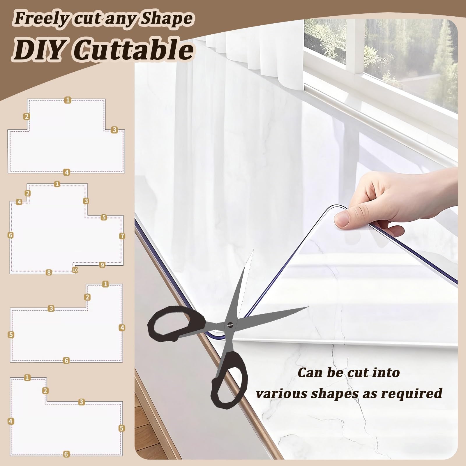 Tappetino in gomma PVC personalizzabile per protezione davanzale, impermeabile, ideale per aree lavelli da 10, 20, 30 cm, spessore 3 mm, 25 x 290 cm