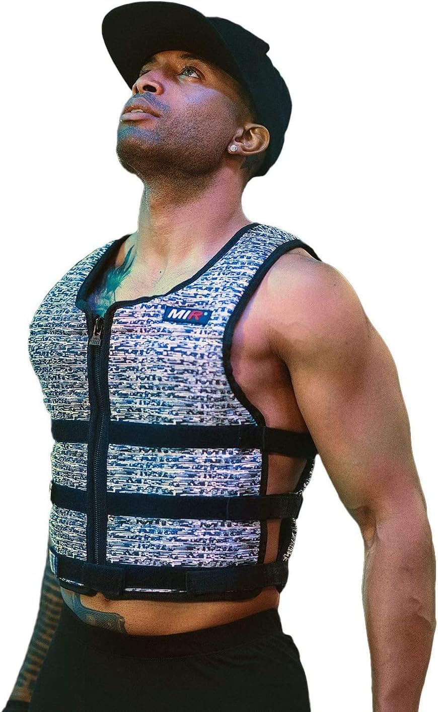 MiR Super Slim Air Flow Weighted Vest 4lbs - 32lbs Workout Vest for Men and Women. Solid Iron Weights. Machine Washable.