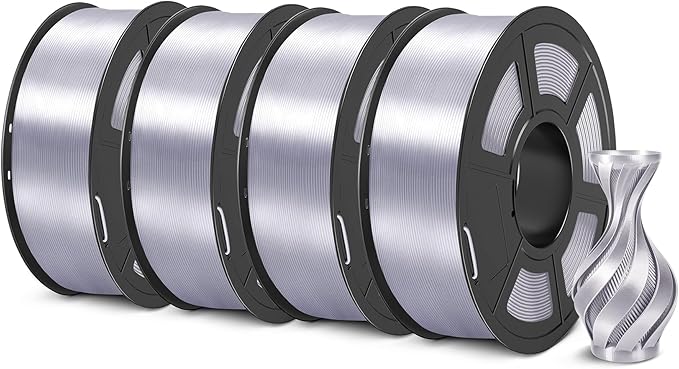 3D Printer Silk Filament, SUNLU Shiny Silk PLA Filament 1.75mm, Smooth Silky...