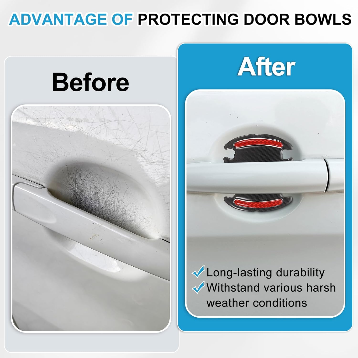 HARFINGTON 6pcs Protector Reflective Stickers for Air Flow Bumper Side Vent Anti-Scratch Car Stickers Non-Marking Auto Protective Film Universal Vehicle Decoration for All Auto, Blue - Image 6