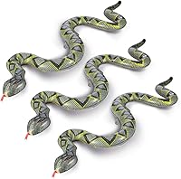 FuturePlusX 3PCS 39-Inch Inflatable Fake Snake Toys - Realistic Blow Up Pool Floats for Jungle Safari Parties & Reptile Decor