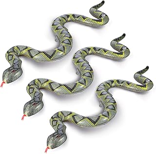 Inflatable Snake, 3PCS Fake Snake Animal Pool Floats Blow Up Snakes for Garden Pool